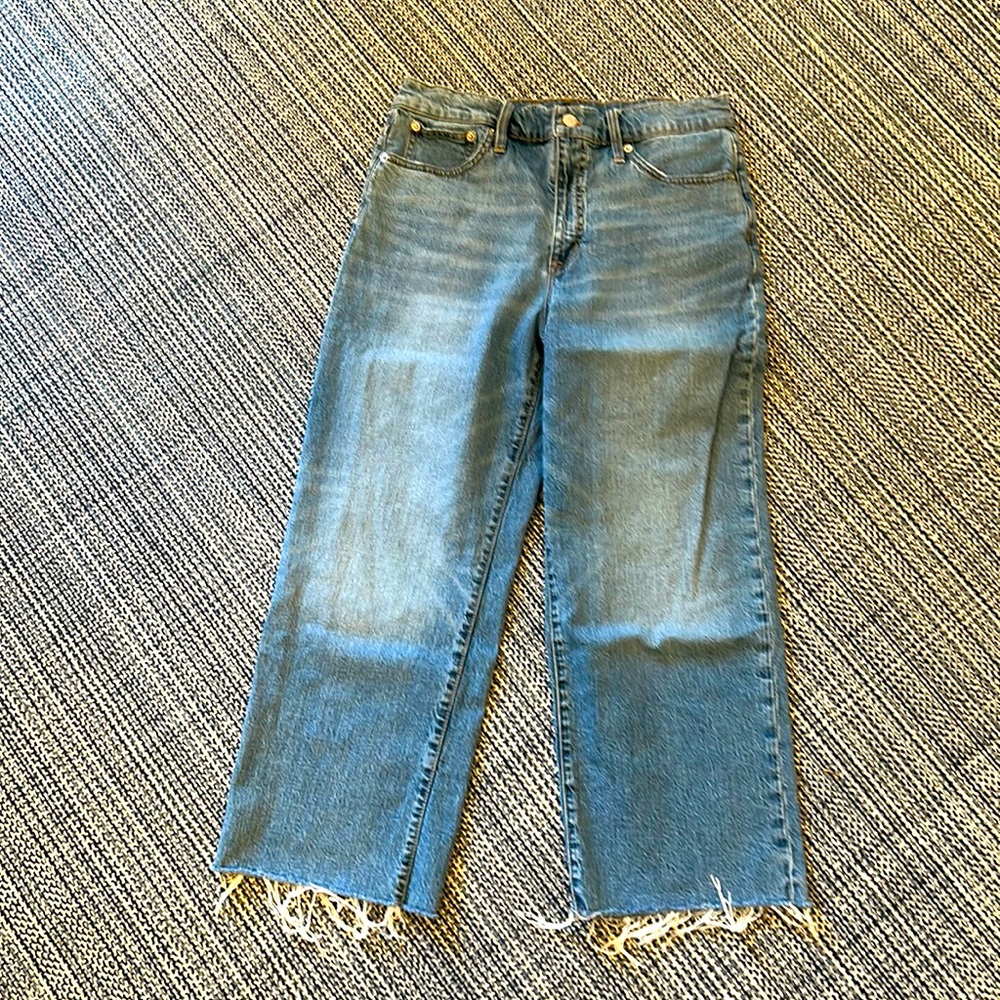 J. Crew jeans high-rise slim wide leg cropped